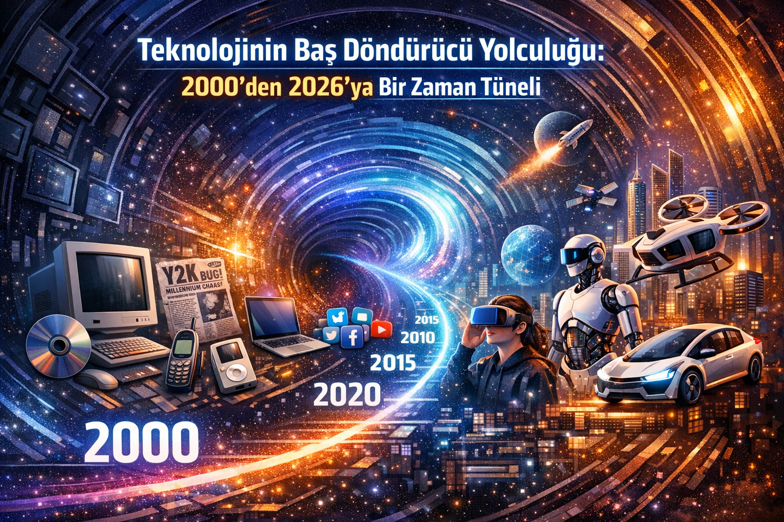 Teknolojinin Baş Döndürücü Yolculuğu: 2000’den 2026’ya Bir Zaman Tüneli 🚀