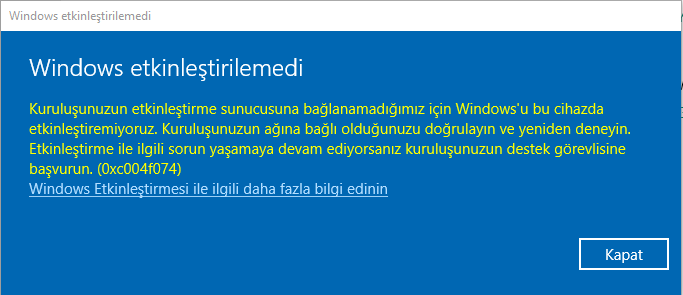 Windows Etkinleştirme Hatası: Ürün Anahtarı Çalışmıyor / Aktivasyon Sorunu Çözümü