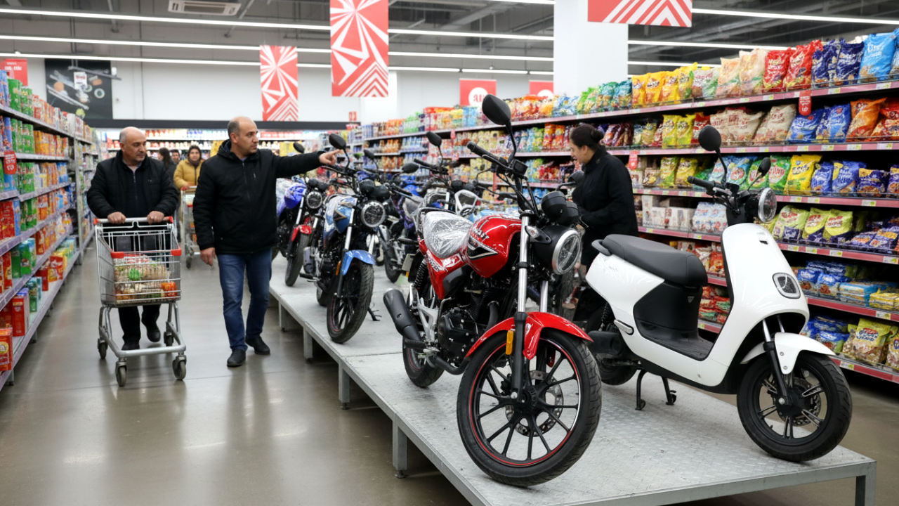A101’den Yepyeni Bir Adım: Benzinli Motosikletler ve Elektrikli Mopedler Raflarda! 🛵