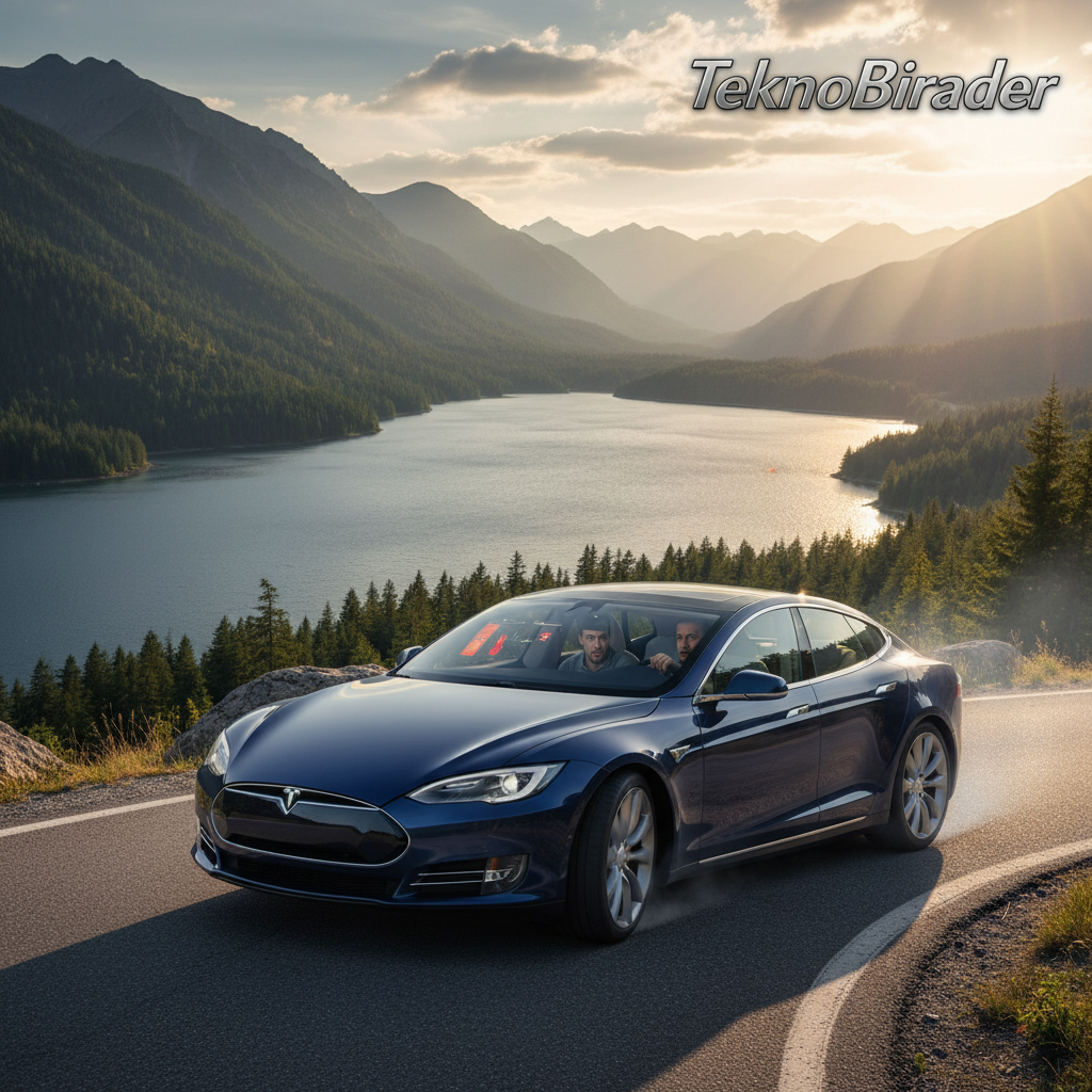 Tesla FSD Kaza Yapmaktan Son Anda Kurtuldu: Göl Manzaralı Sürüş!