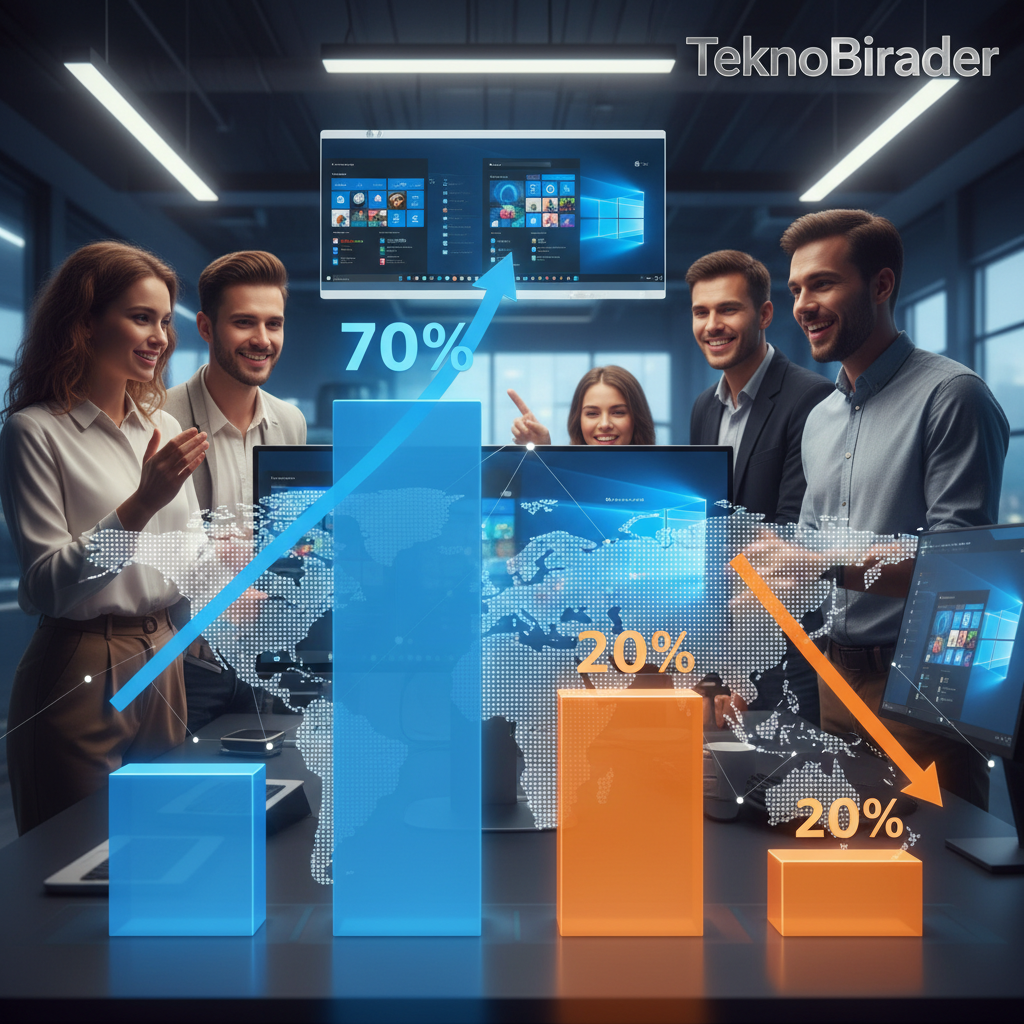 Windows 11, Windows 10’u Hızla Geride Bırakıyor: Pazar Payı Değişimi Göz Kamaştırıcı